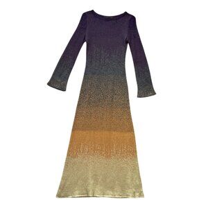 Class Roberto Cavalli Long Sleeve Gradient Knit Dress